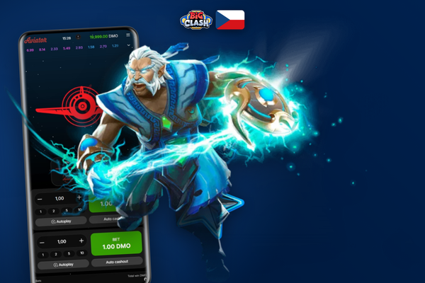Snímek Aviator hry v Bigclash Casino se dvěma aktivními sázkovacími panely dual bet