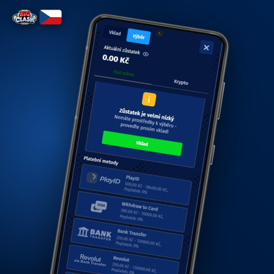 Výplata výher v Bigclash Casino přes e-peněženky Skrill, Neteller a Revolut do 24 hodin