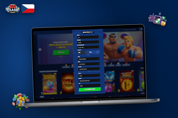 Vyplňte registrační formulář Bigclash Casino se skutečnými osobními údaji